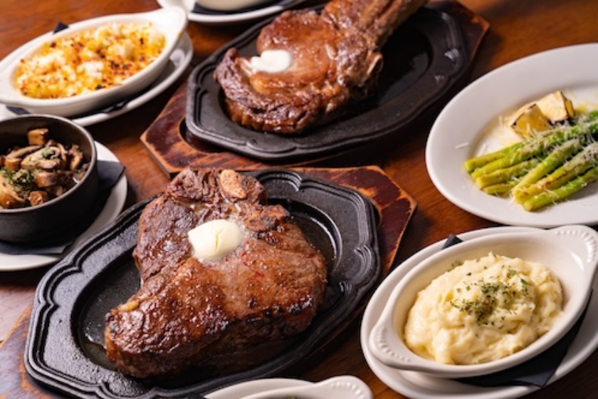 Select among Snake River Farms
AMERICAN WAGYU TOMAHAWK, Porterhouse, and other prime cuts.