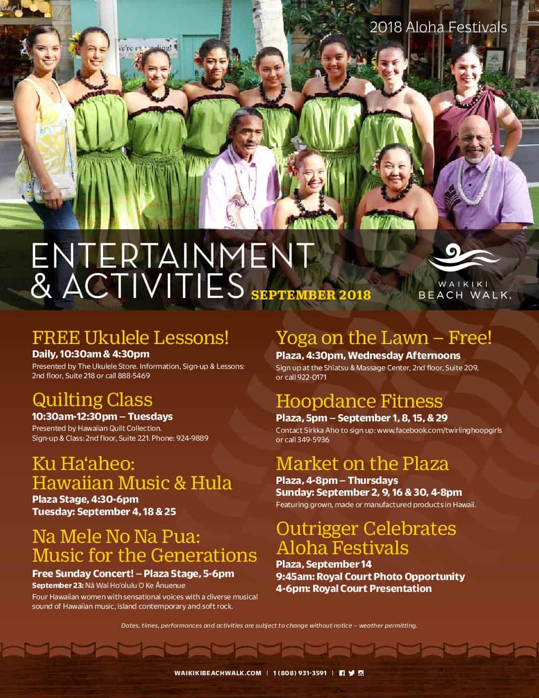 Events For September At Waikiki Beach Walk Oahu S Best Coupons